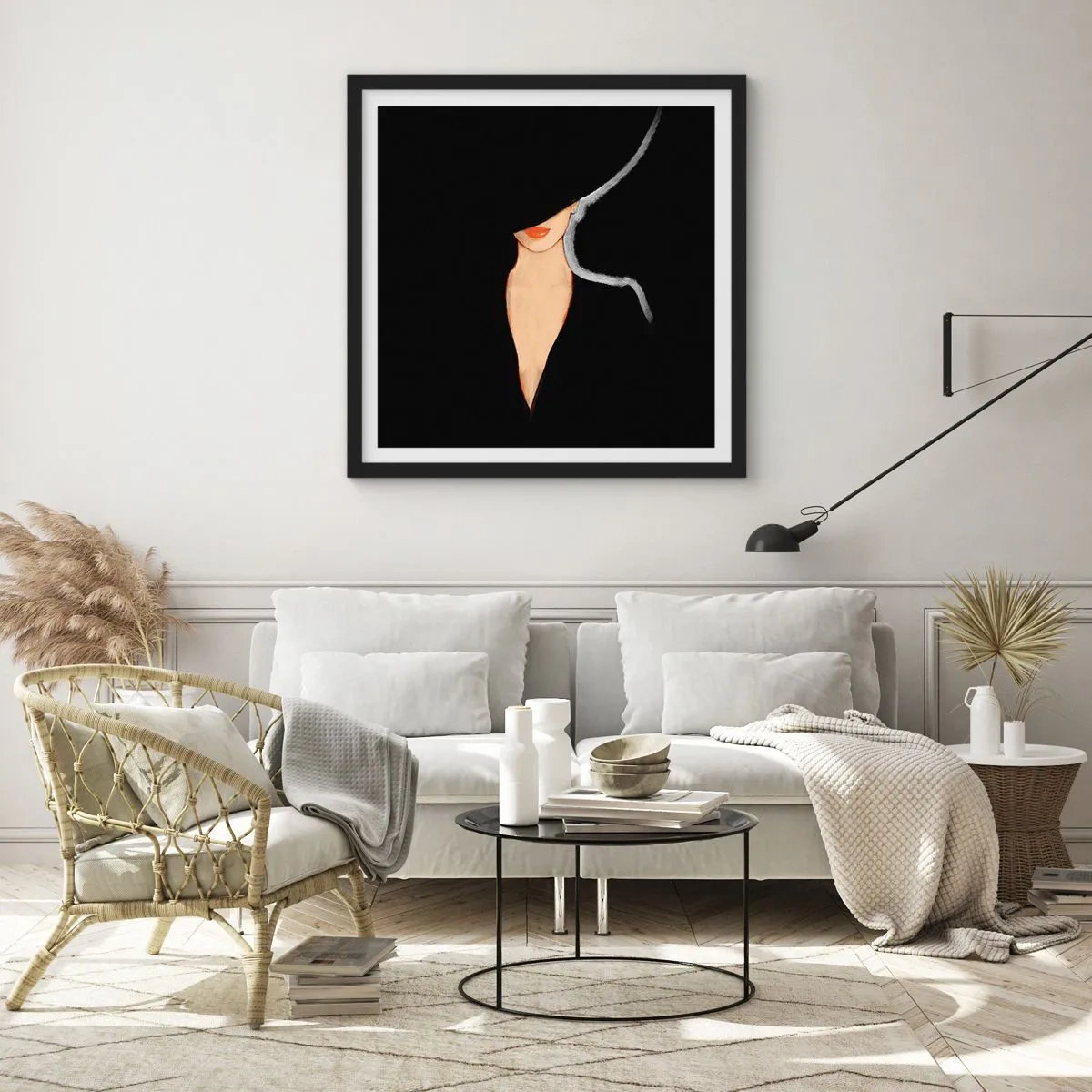 Affisch i svart ram - Elegans och stil - 60x60 cm