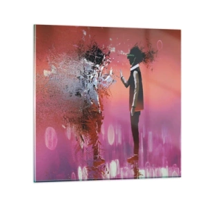 Glastavla - Bild på glas - Kan man titta in i sig själv? - 40x40 cm