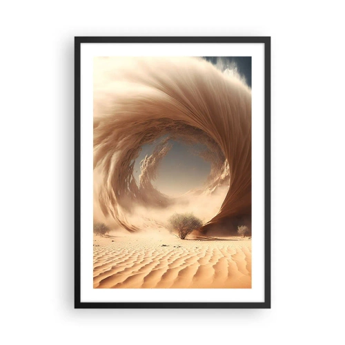 Affisch i svart ram - En fenomenal sandvirvel i öknen - 50x70cm - Öppen portal - Modern väggdekoration för vardagsrum och sovrum ARTTOR