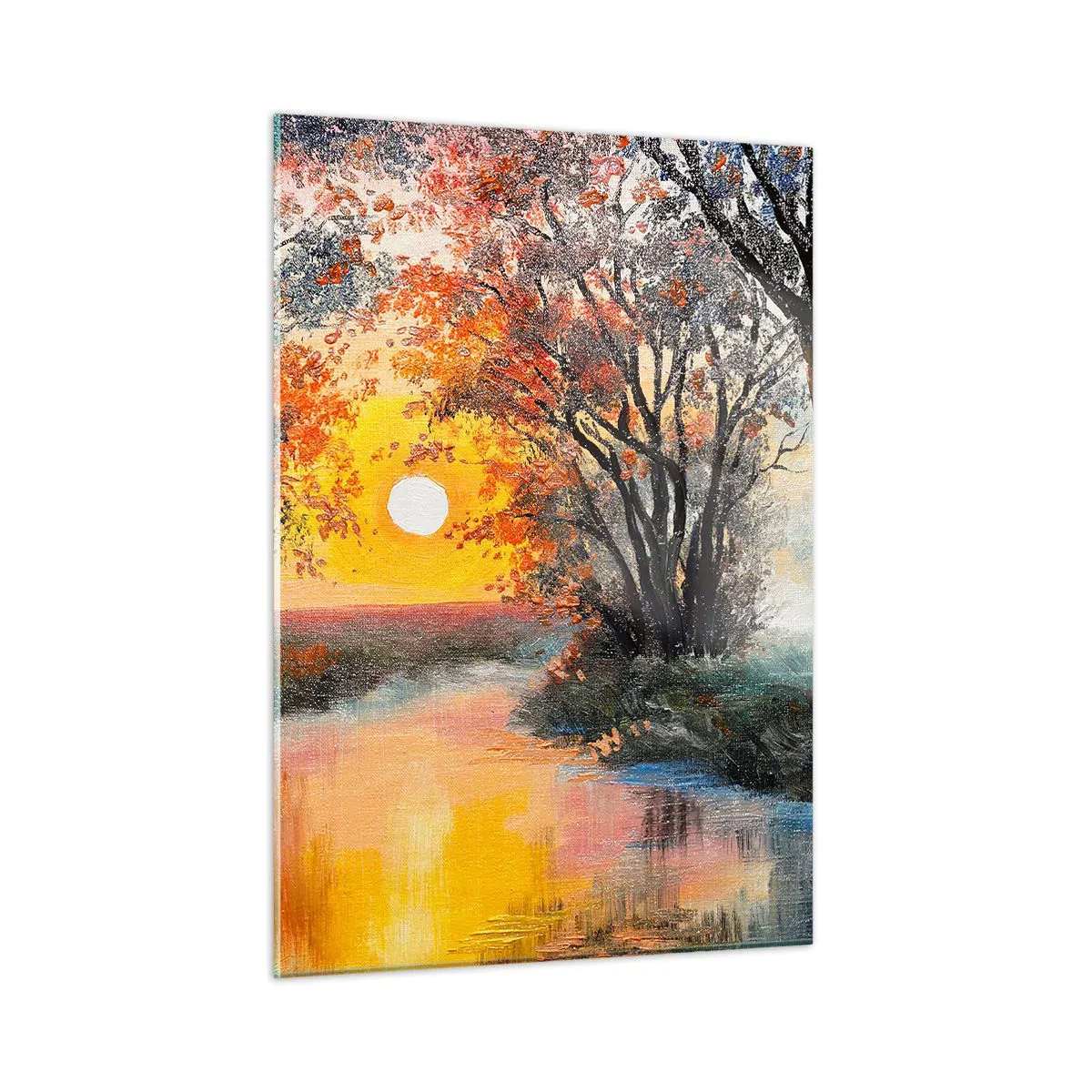 Glastavla - Bild på glas - Höststämning - 50x70 cm