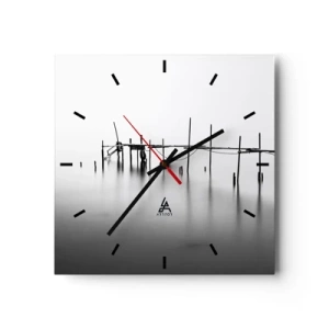 Väggklocka - Klocka på glas - Och om världen inte finns? - 40x40 cm