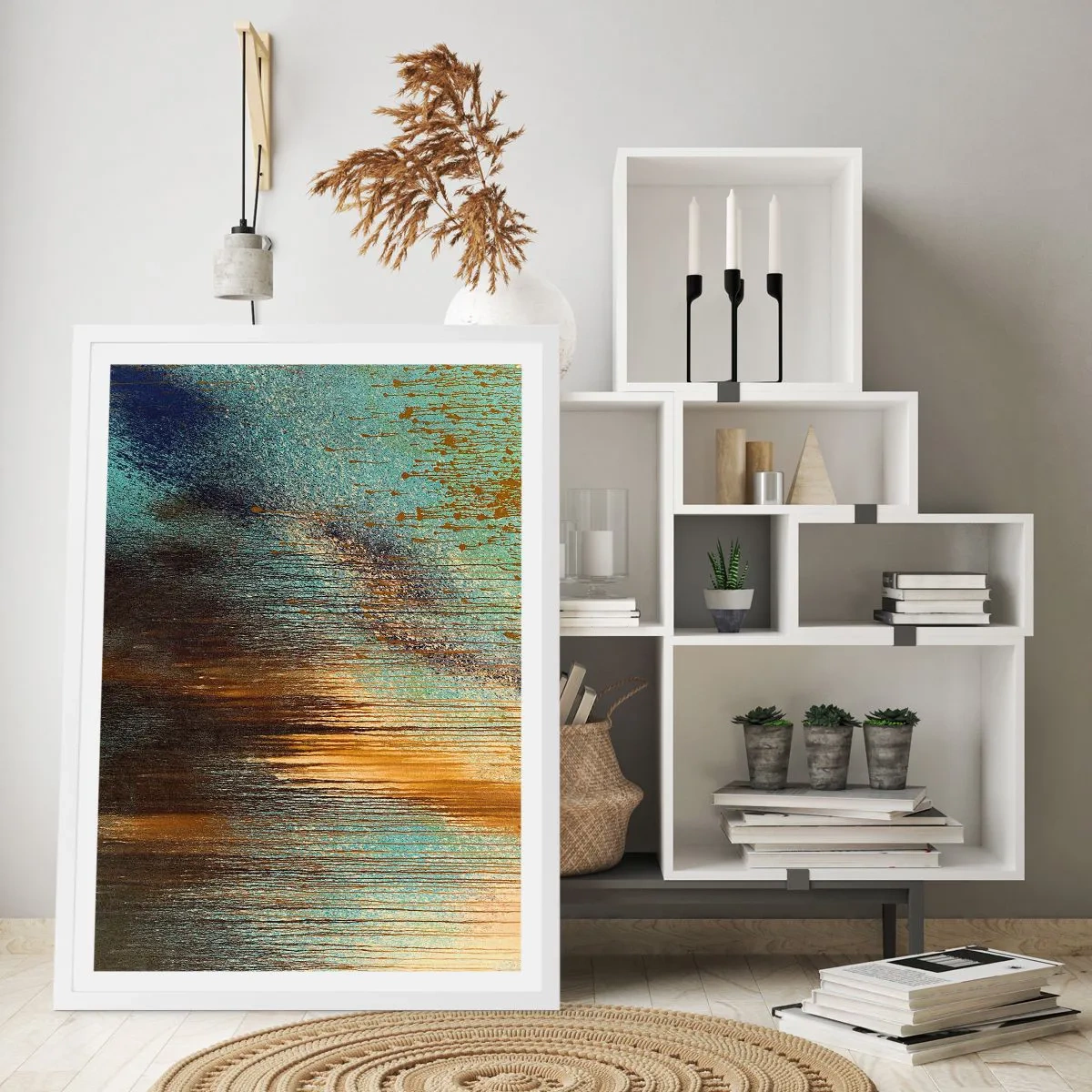 Affisch i vit ram - En oavsiktlig färgglad komposition - 70x100 cm