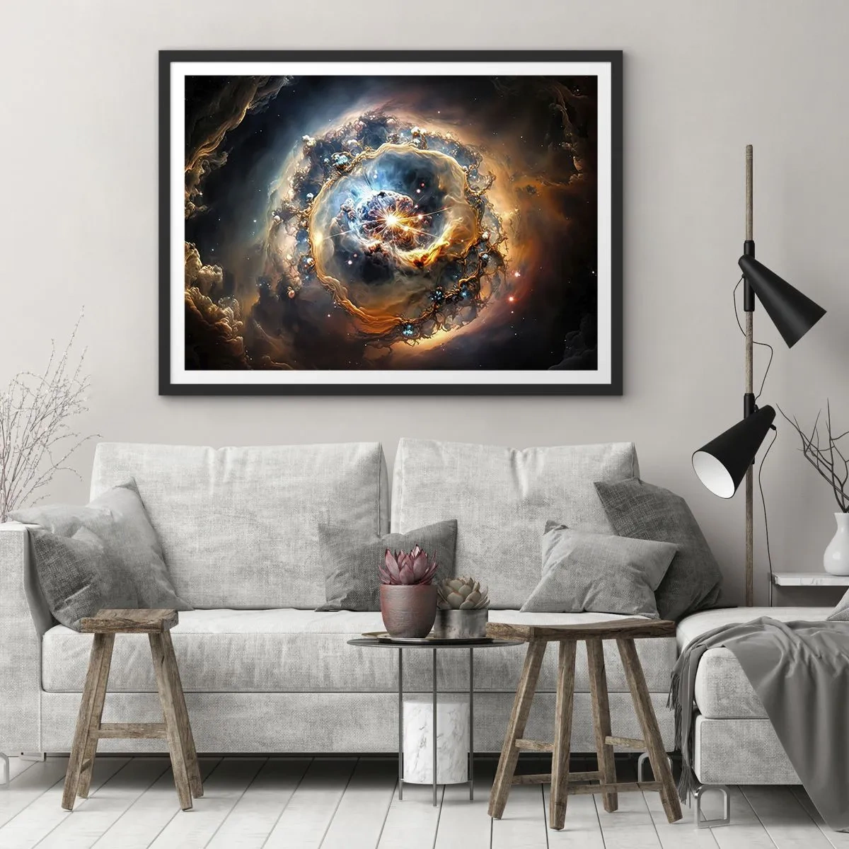 Affisch i svart ram - Början - 70x50 cm