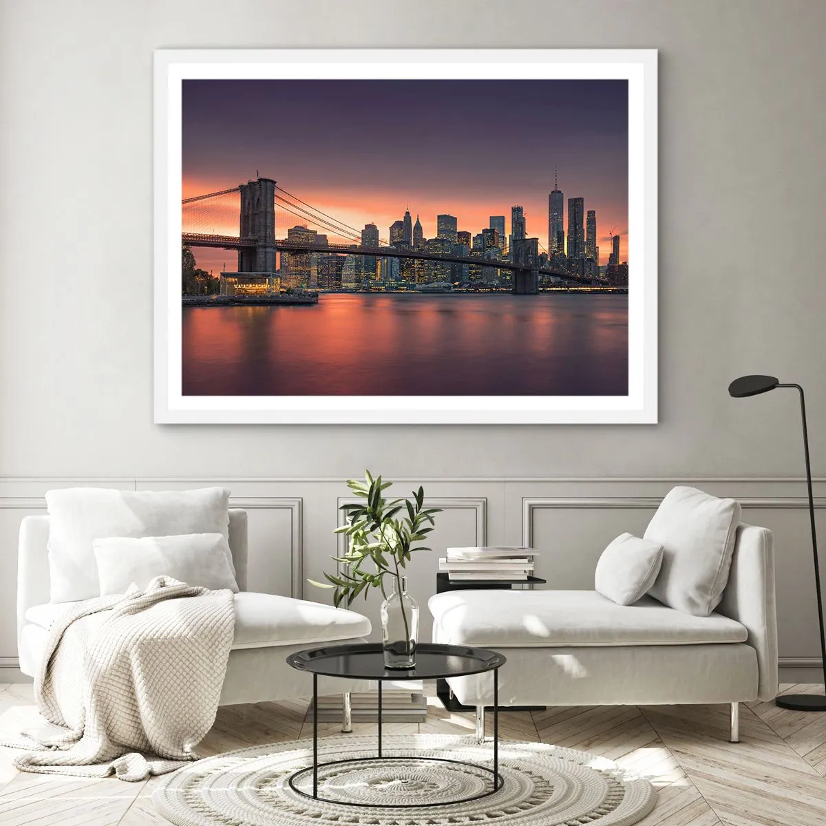 Affisch i vit ram - Doppad i lila tystnad - 100x70 cm