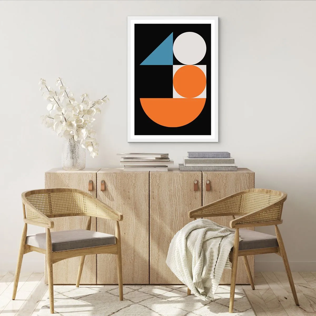 Affisch i vit ram - Geometriska figurer - 61x91 cm