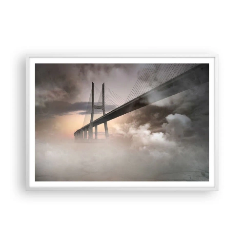 Affisch i vit ram - Vid en flod som inte finns  - 100x70 cm