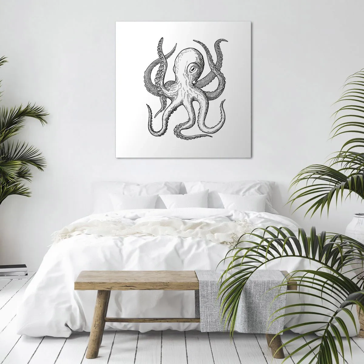 Canvastavla - Bild på duk - Dansar med vågorna - 70x70 cm