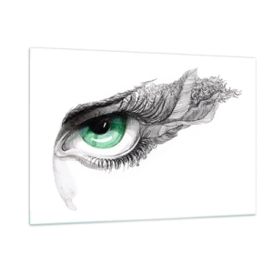 Glastavla - Bild på glas - Vacker och redo för attack - 120x80 cm