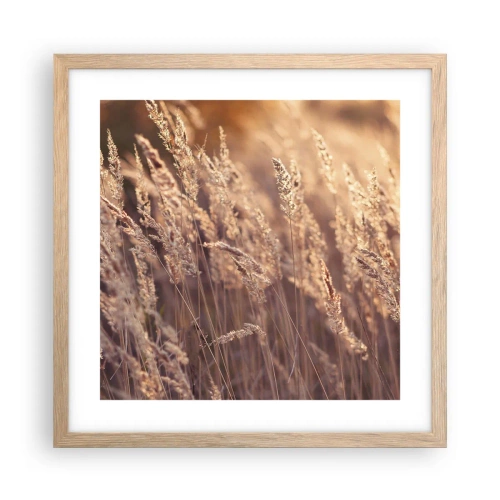 Affisch i ram av ljusek - Redo att välkomna hösten - 40x40 cm