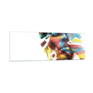 Glastavla - Bild på glas - Färgrik personlighet - 90x30 cm
