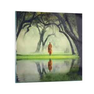 Glastavla - Bild på glas - På väg till upplysningen - 70x70 cm