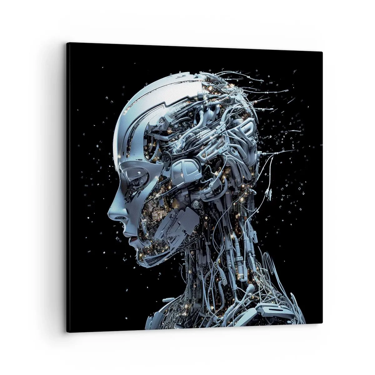 Canvastavla - Bild på duk - Teknik är en kvinna - 50x50 cm