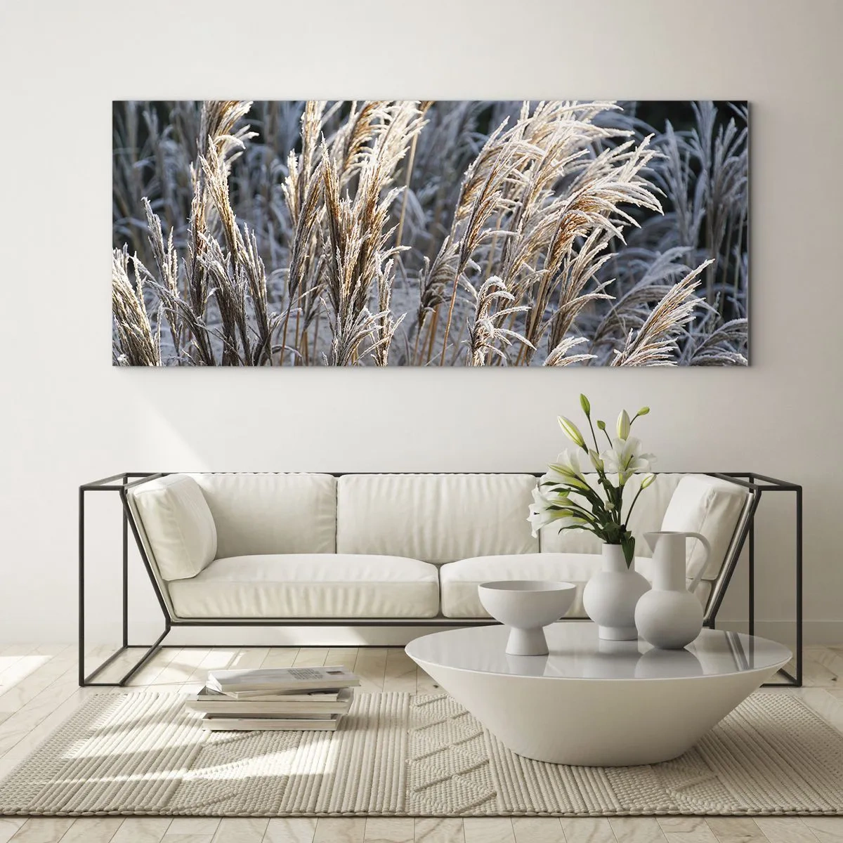 Glastavla - Bild på glas - Frostprydda - 120x50 cm