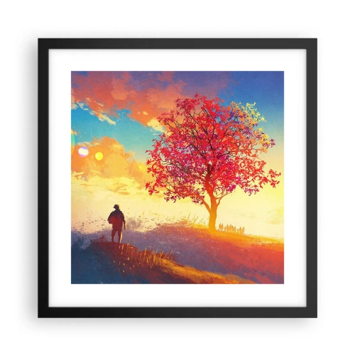 Affisch i svart ram - Pilgrim i målet - 40x40 cm