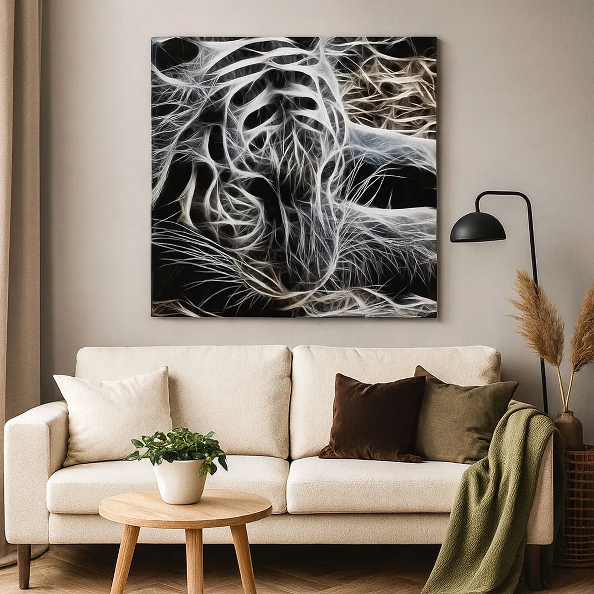 Canvastavla - Bild på duk - En studie om kattens lätthet - 30x30 cm