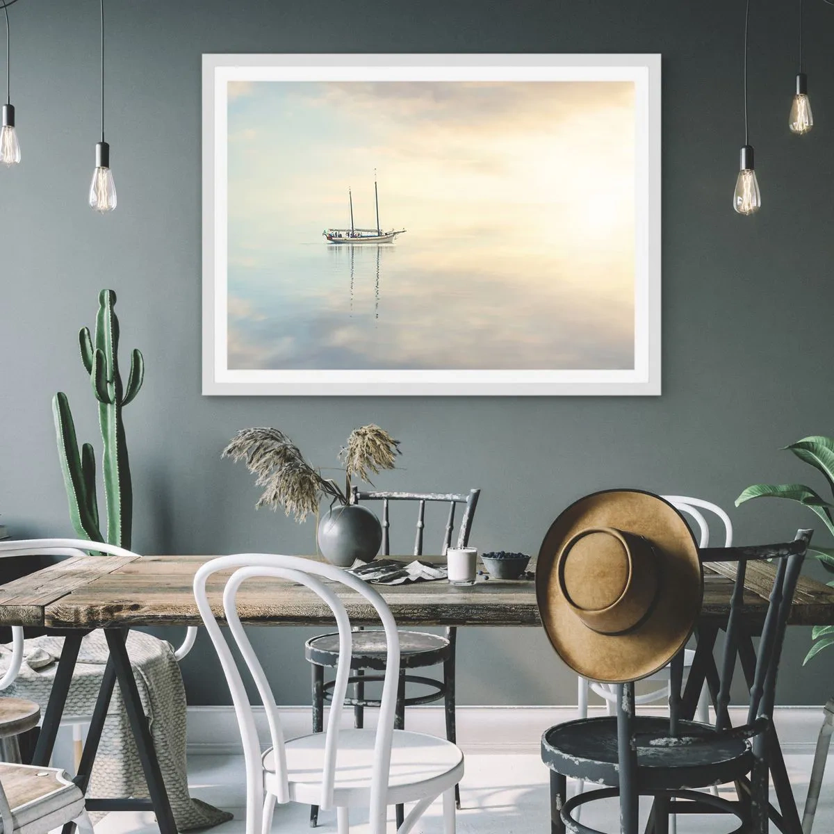 Affisch i vit ram - I ett hav av tystnad - 50x40 cm