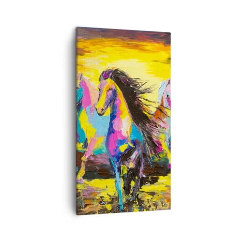 Canvastavla - Bild på duk - Doppade i regnbågen - 45x80 cm