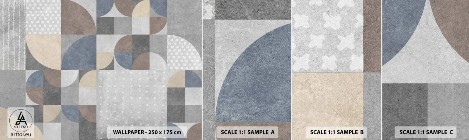 Provbit av självhäftande fototapet Deluxe Sticker - Keramisk fantasi - Abstraktion, Bit, Geometriskt mönster - 100x30 cm