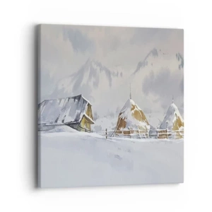 Canvastavla - Bild på duk - I snödalen - 40x40 cm