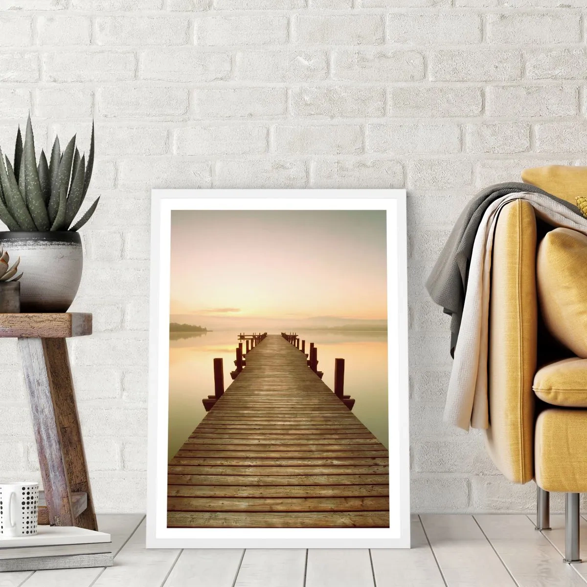 Affisch i vit ram - Förgryning, gryning, ljus - 30x40 cm
