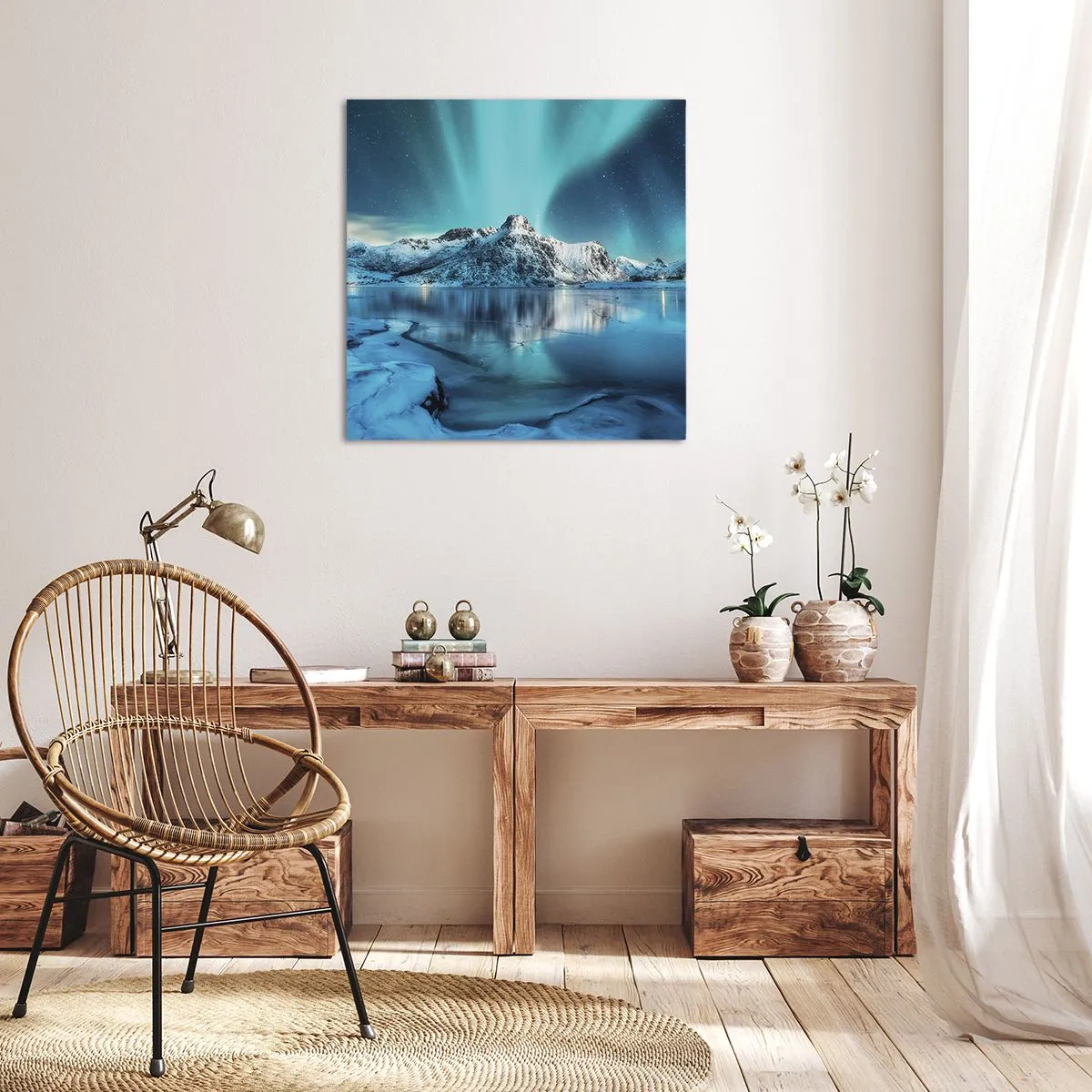 Canvastavla - Bild på duk - Ljusets natt - 70x70 cm