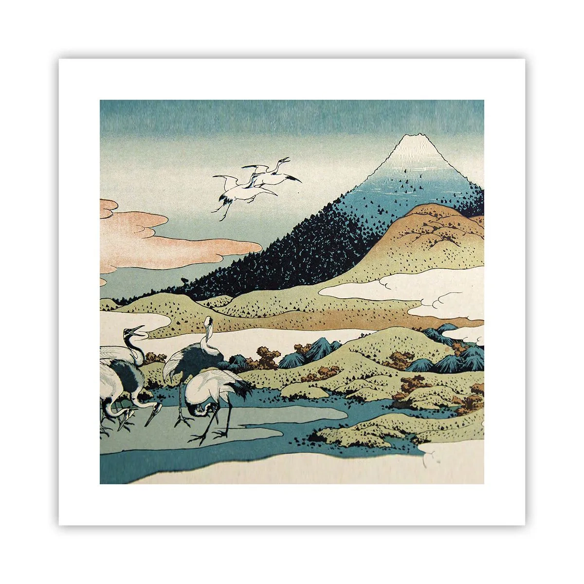 Affisch - I japansk anda - 40x40 cm