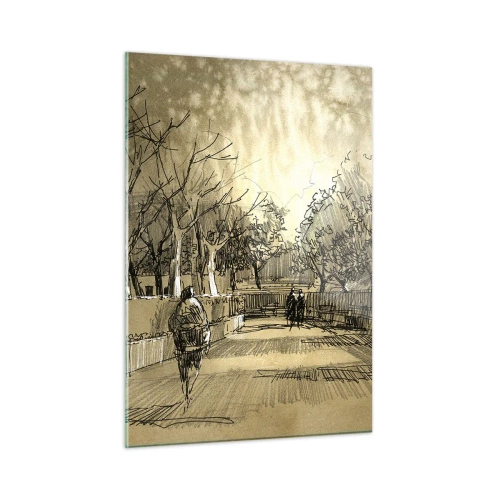 Glastavla - Bild på glas - En stund fångad med penna - 50x70 cm