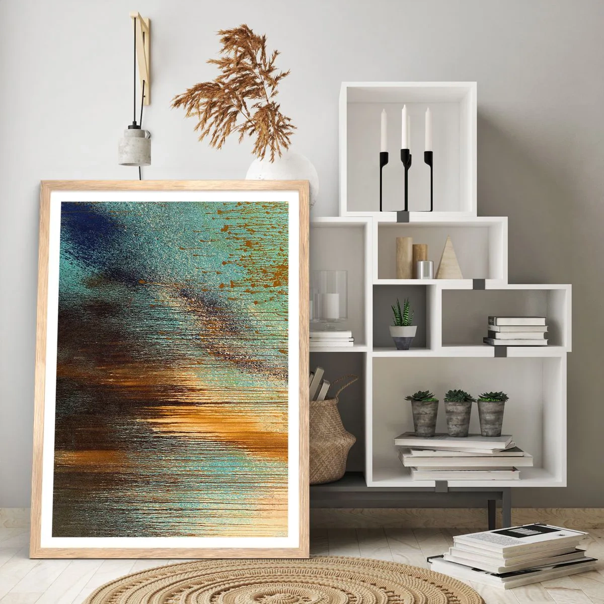 Affisch i ram av ljusek - En oavsiktlig färgglad komposition - 70x100 cm