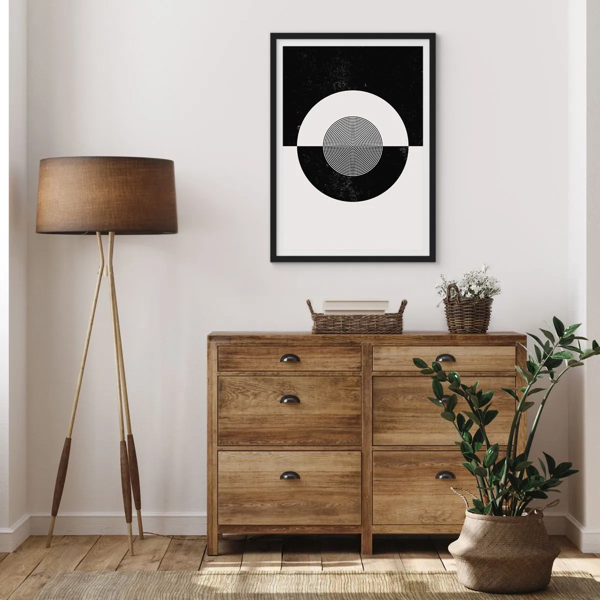 Affisch i svart ram - Harmoni i svart och vitt - 61x91 cm