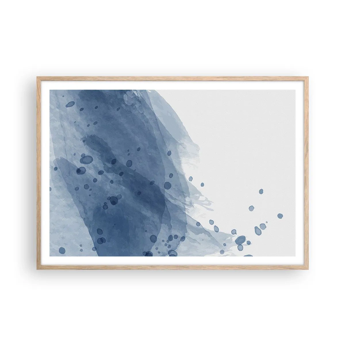 Affisch i ram av ljusek - Blå tyll - 100x70 cm