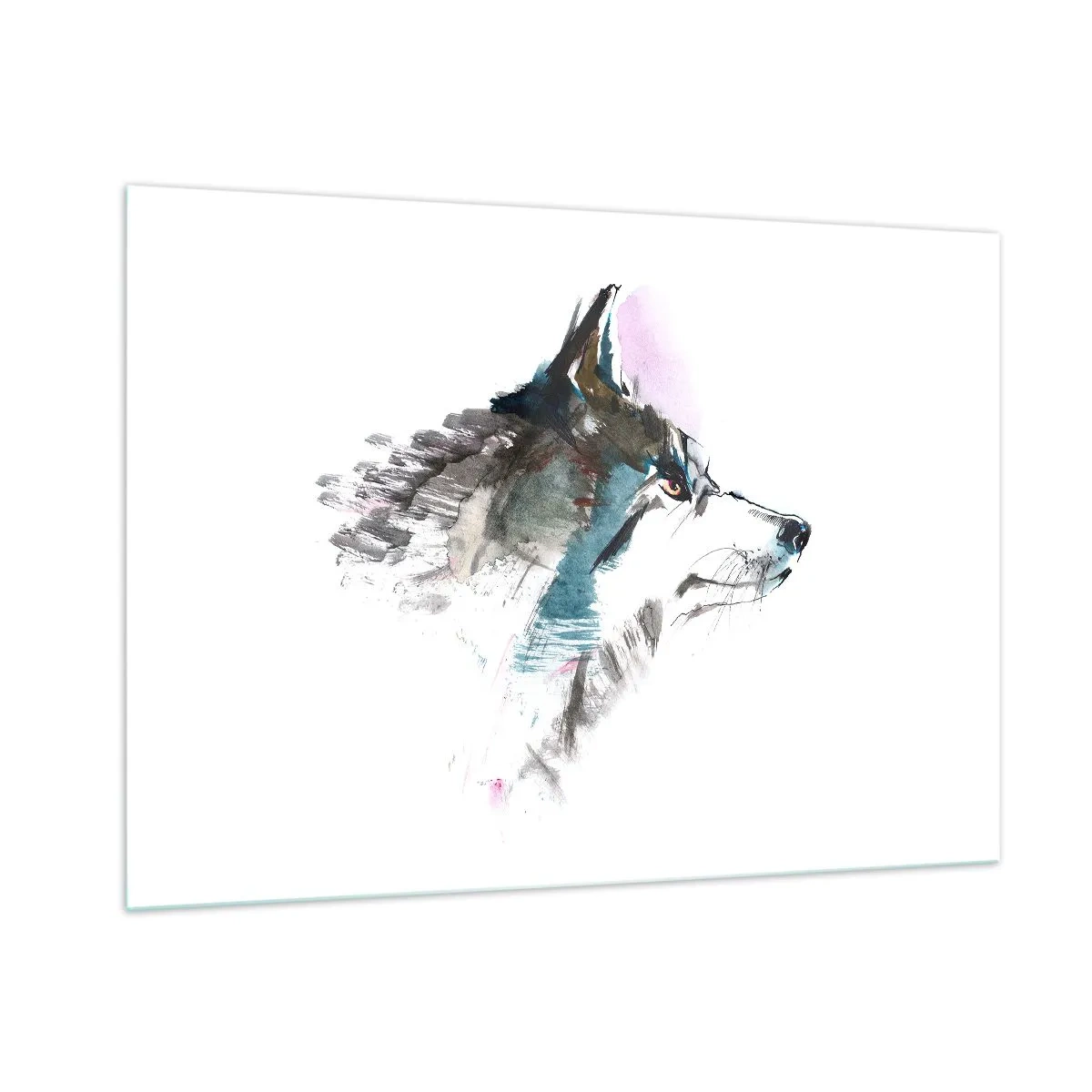 Glastavla - Bild på glas - Vargen är här - 100x70 cm
