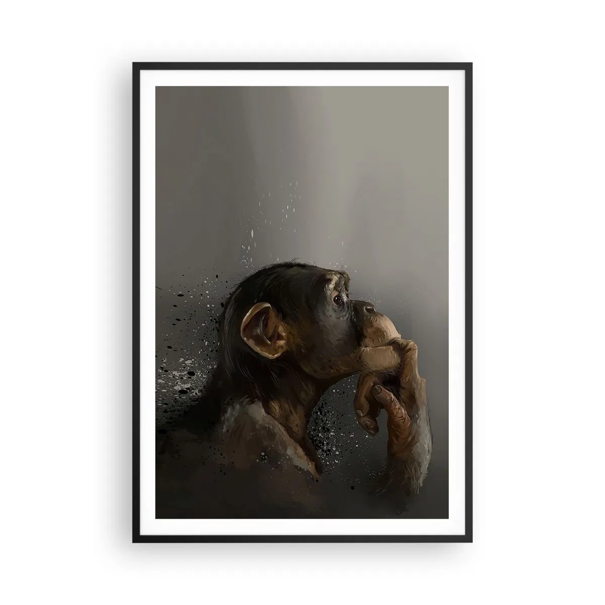 Affisch i svart ram - Säkert en tänkare - 70x100 cm