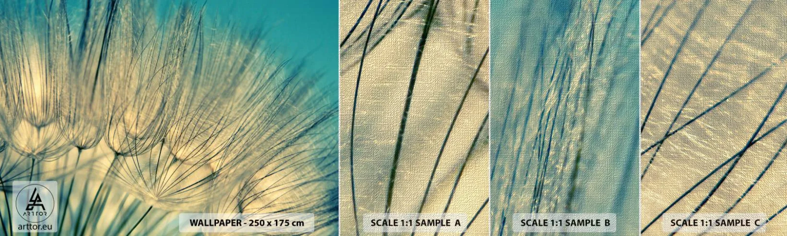 Provbit av fototapet Premium Canvas - I väntan på vinden - Maskros, Äng, Natur - 100x30 cm