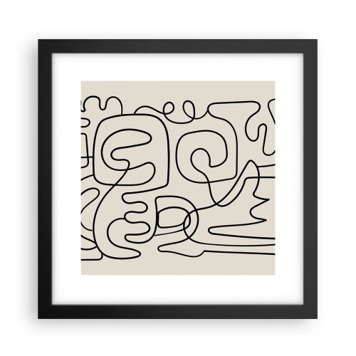 Affisch i svart ram - Följ spåret - 30x30 cm