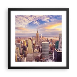 Affisch i svart ram - Nå ut till molnen - 40x40 cm