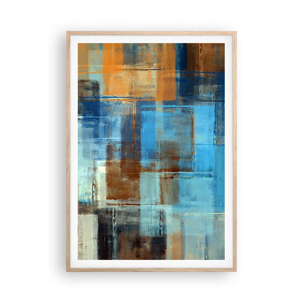 Affisch i ram av ljusek - Genom blåa gardinen - 70x100 cm