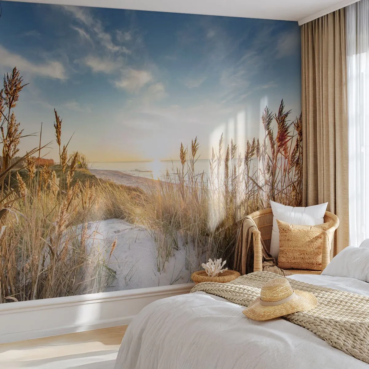 Självhäftande Fototapet Deluxe Sticker - Nordlig strand - Landskap, Hav, Strand - 350x256 cm