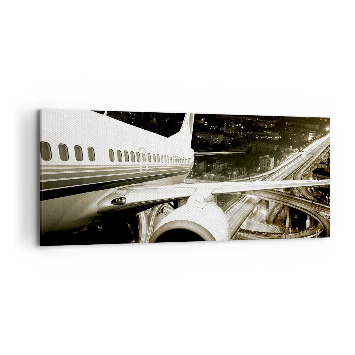 Canvastavla - Bild på duk - Lyfta upp i natten - 120x50 cm