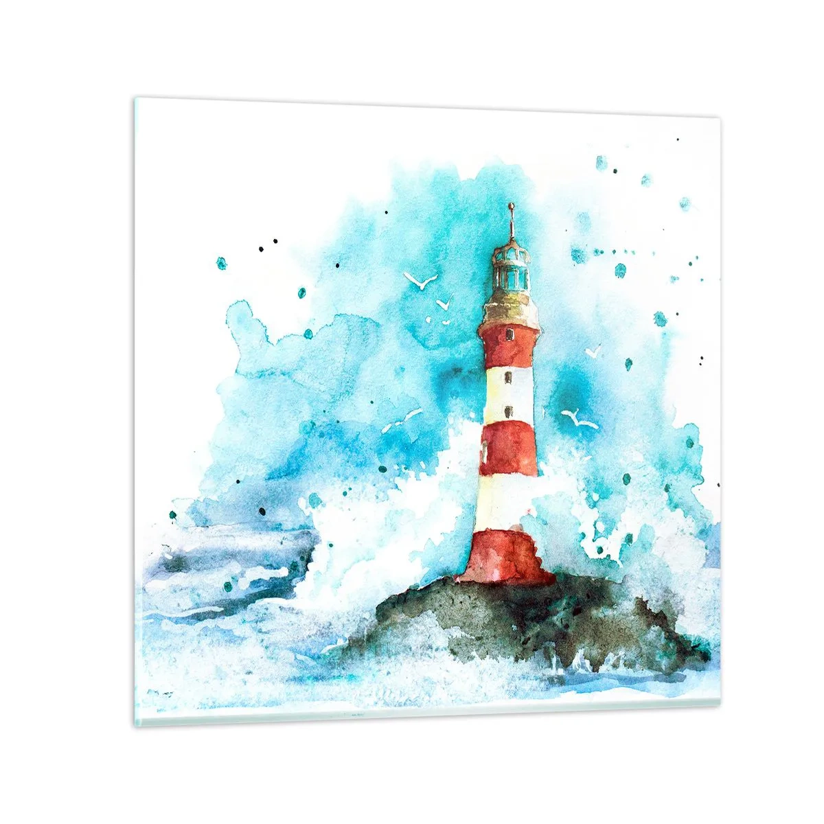 Glastavla - Bild på glas - Elementens enhet - 50x50 cm