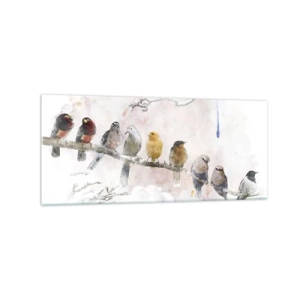 Glastavla - Bild på glas - Bevingat möte - 120x50 cm