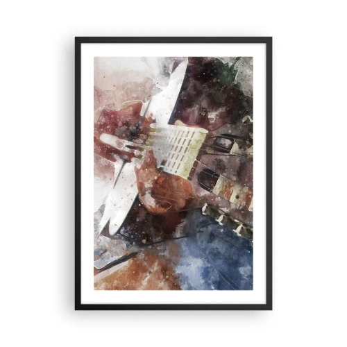 Affisch i svart ram - Konstnärlig skildring av en gitarr i akvarellstil - 50x70cm - Vad tycker du om det? - Modern väggdekoration för vardagsrum och sovrum ARTTOR