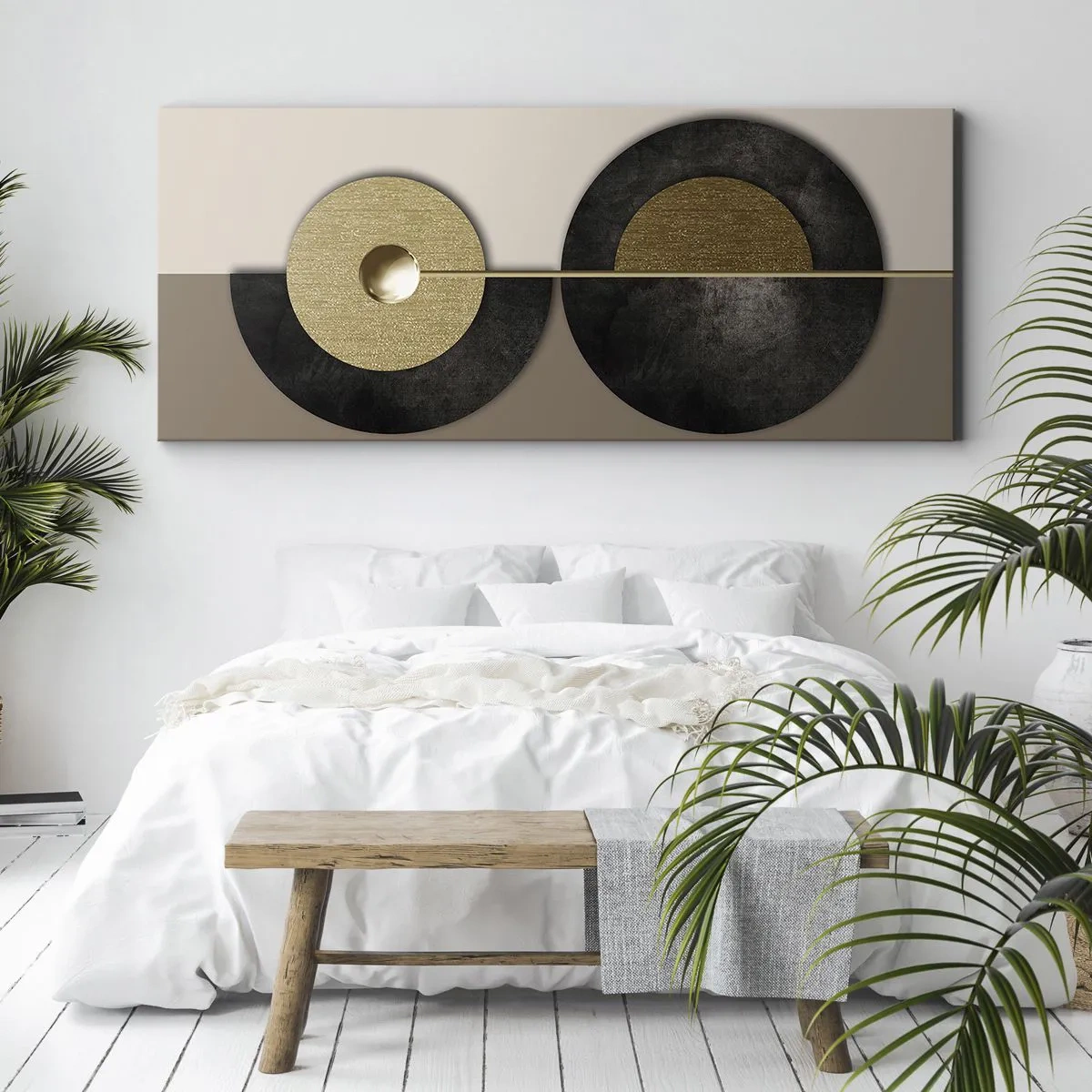 Canvastavla - Bild på duk - Variationer runt en cirkel - 100x40 cm