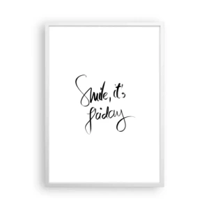 Affisch i vit ram - Riktig glädje - 50x70 cm