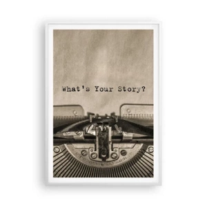 Affisch i vit ram - Svara mig - 70x100 cm