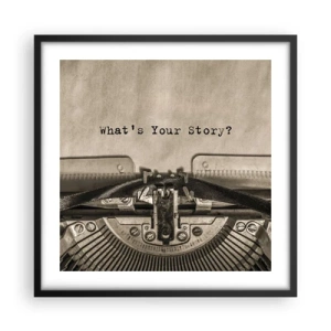 Affisch i svart ram - Svara mig - 50x50 cm