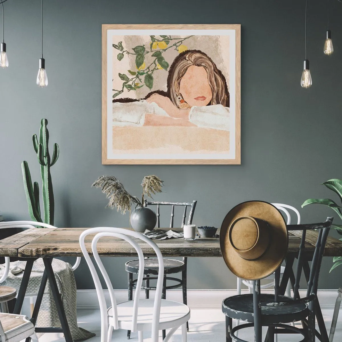 Affisch i ram av ljusek - Sydlig skönhet - 40x40 cm