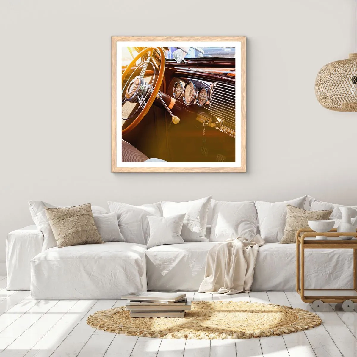 Affisch i ram av ljusek - Smak av lyx från det förflutna - 60x60 cm