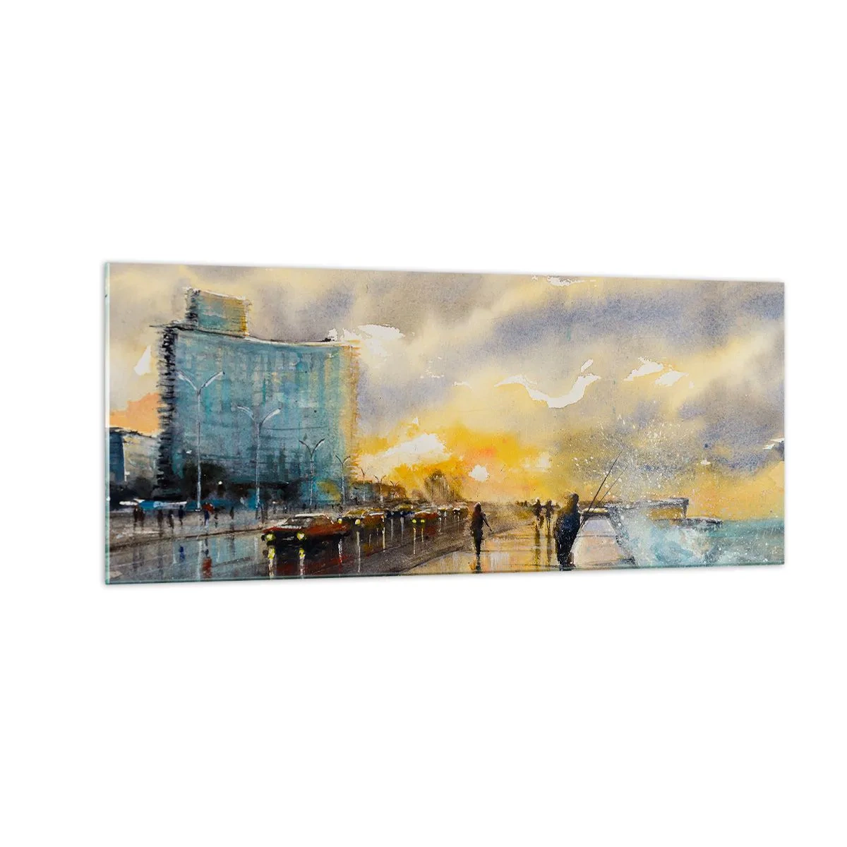 Glastavla - Bild på glas - Livet på stranden - 100x40 cm
