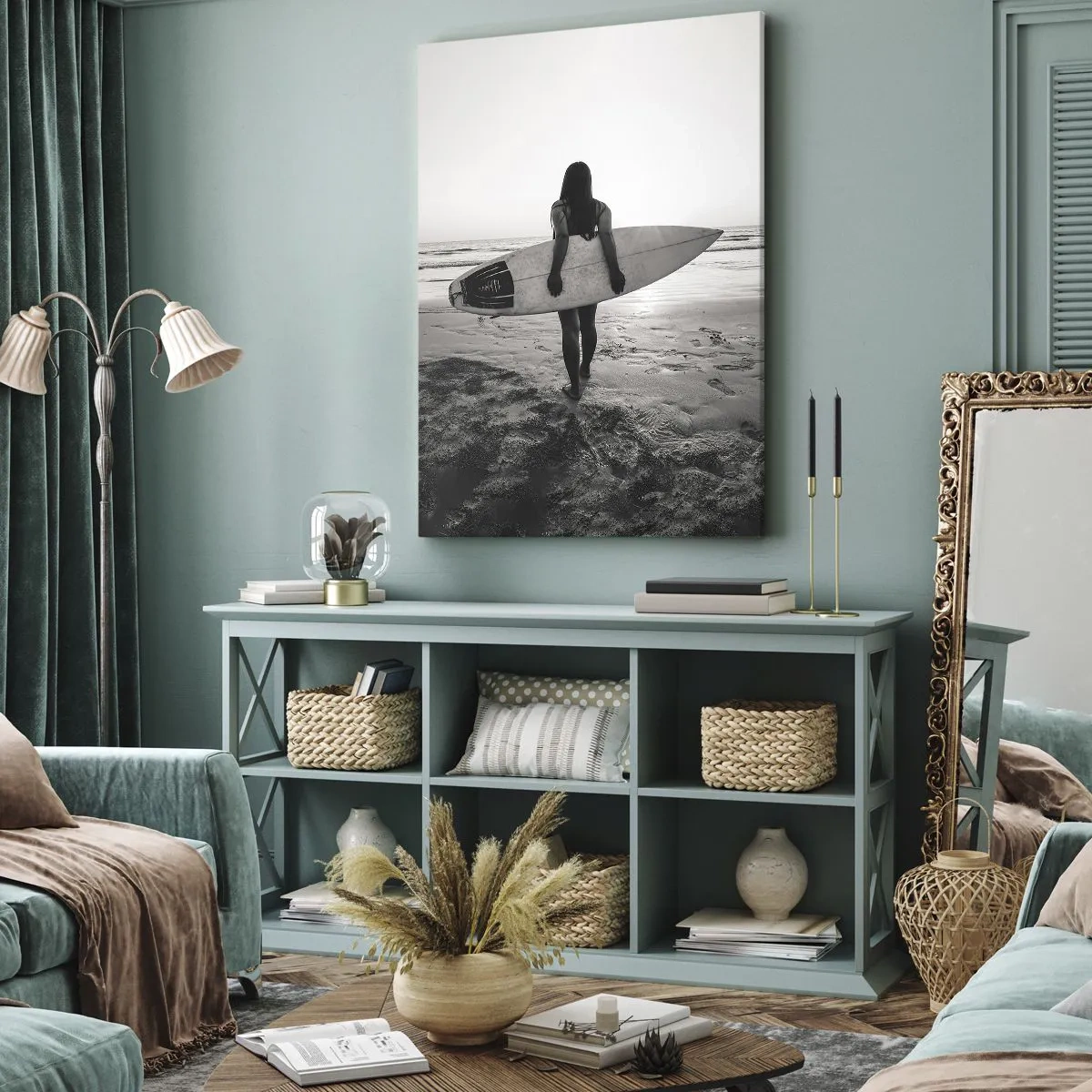 Canvastavla - Bild på duk - Havsvågens dotter - 65x120 cm
