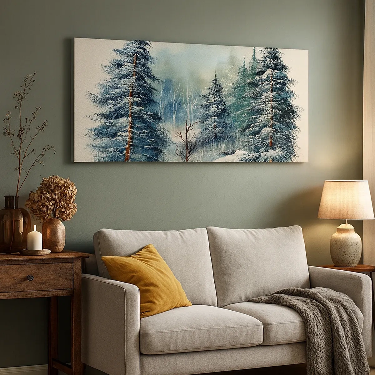 Canvastavla - Bild på duk - Redo för Julen - 30x30 cm